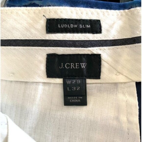J.Crew Ludlow Slim Fit Navy Blue Cotton Blend Mens Trousers W29 L32 - Picture 2 of 6